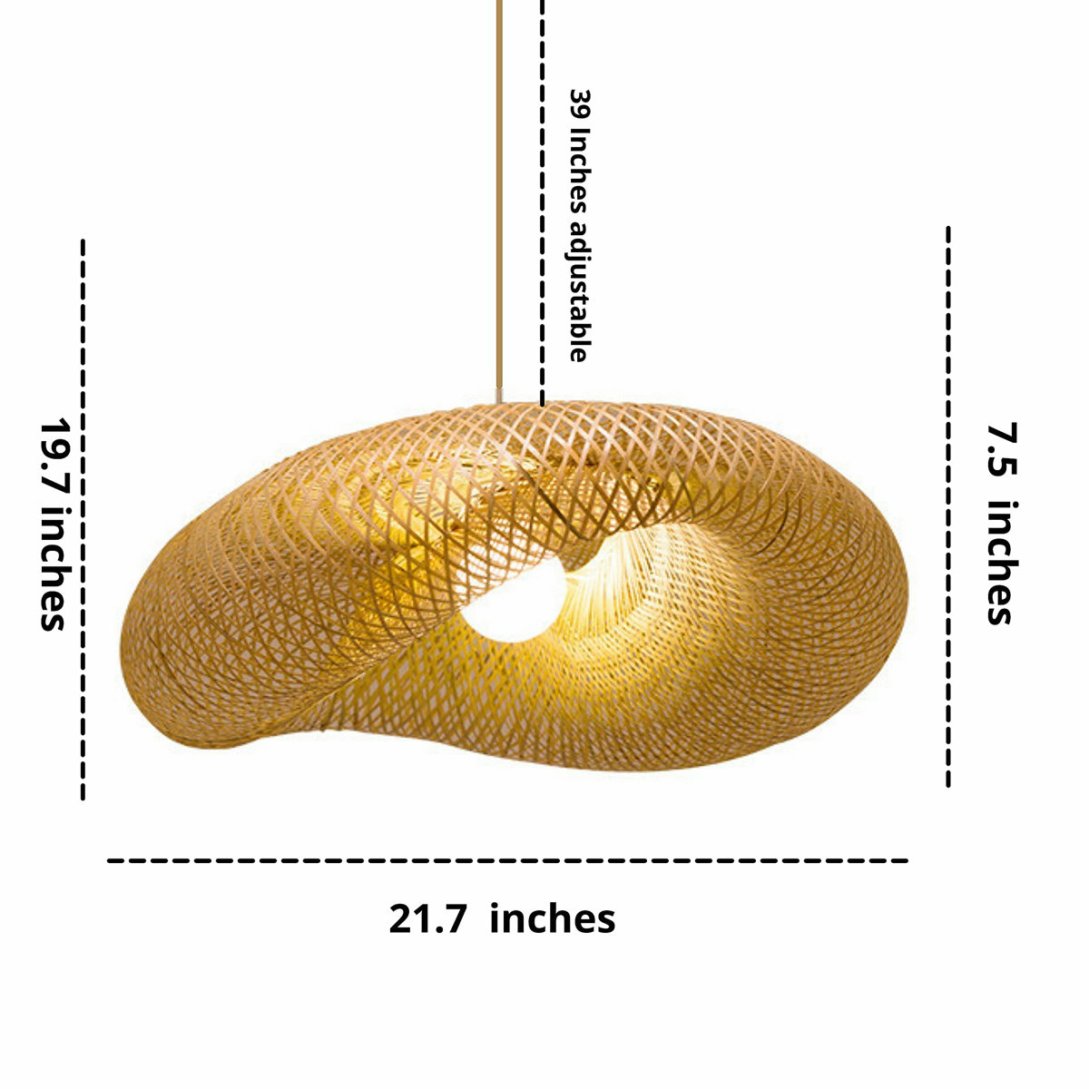 Bayou Breeze Woven Bamboo Pendant Lighting Fixtures, Art Bird Nest Lamp